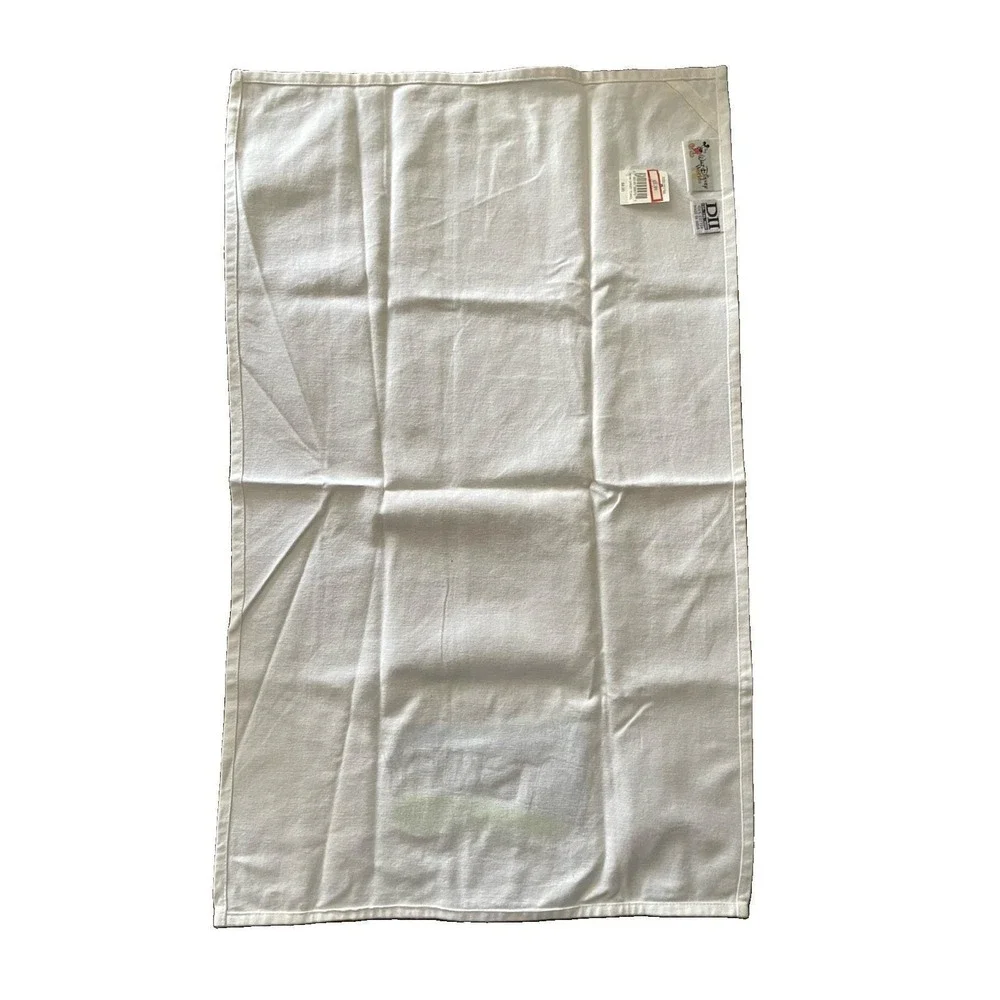 Disney World Souvenir Terry Cloth Towel Printed 1990s White WDW 26.5 X 17